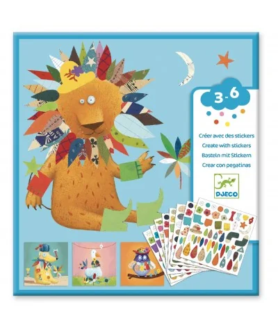 Djeco Creëren met stickers dieren